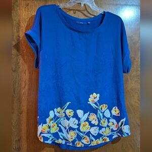 Apt 9 Floral Blue Women's Top L